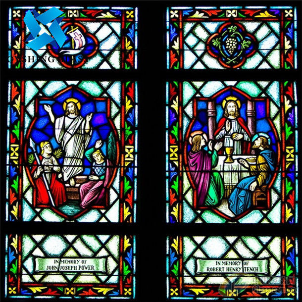 ODM disponível colorido do OEM da amostra do vitral da igreja personalizado
