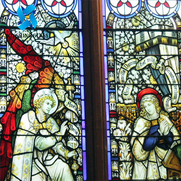 O dobro contínuo de Tiffany Art Church Stained Glass 3mm-22mm vitrificou o vidro de janela para a parede