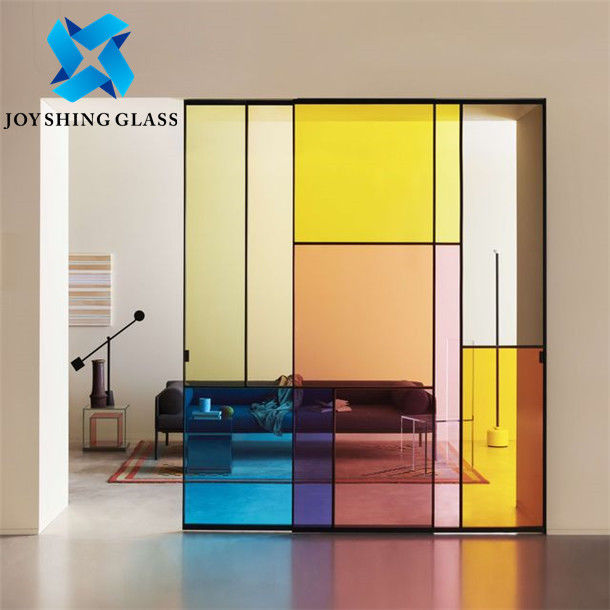 Brilhe folha de vidro Dichroic o painel de vidro impresso manchado colorido