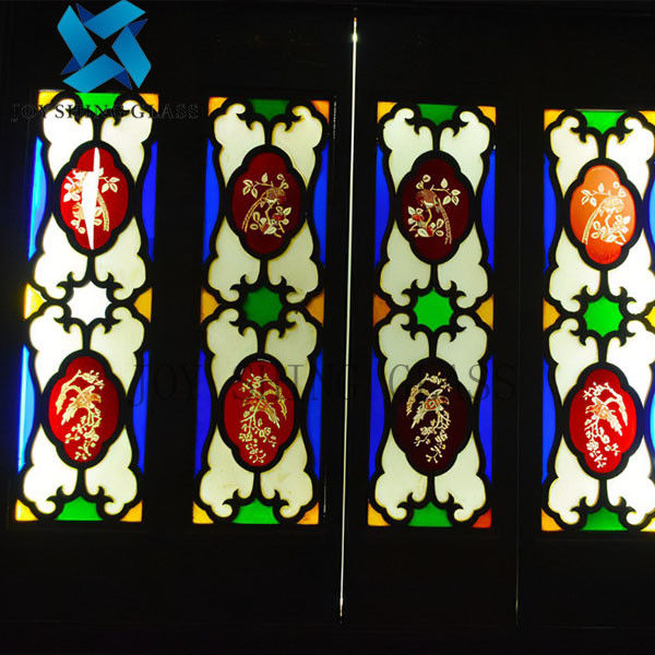 Painéis decorativos luxuosos Crystal Art Glass For Door do vitral