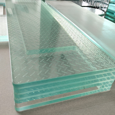 Vidro laminado temperado fosco antiderrapante de 12mm 16mm para escadas